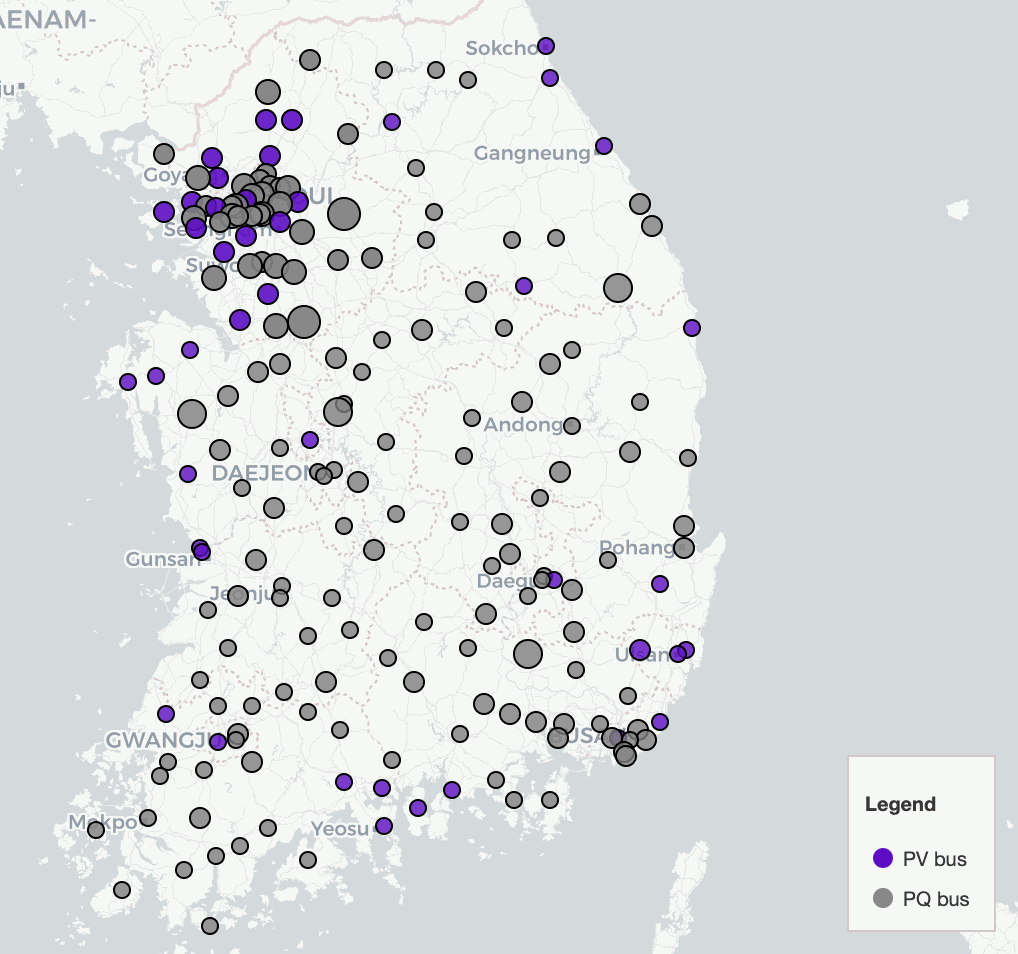 Preset selection example (select a predefined group and highlight it on the map)