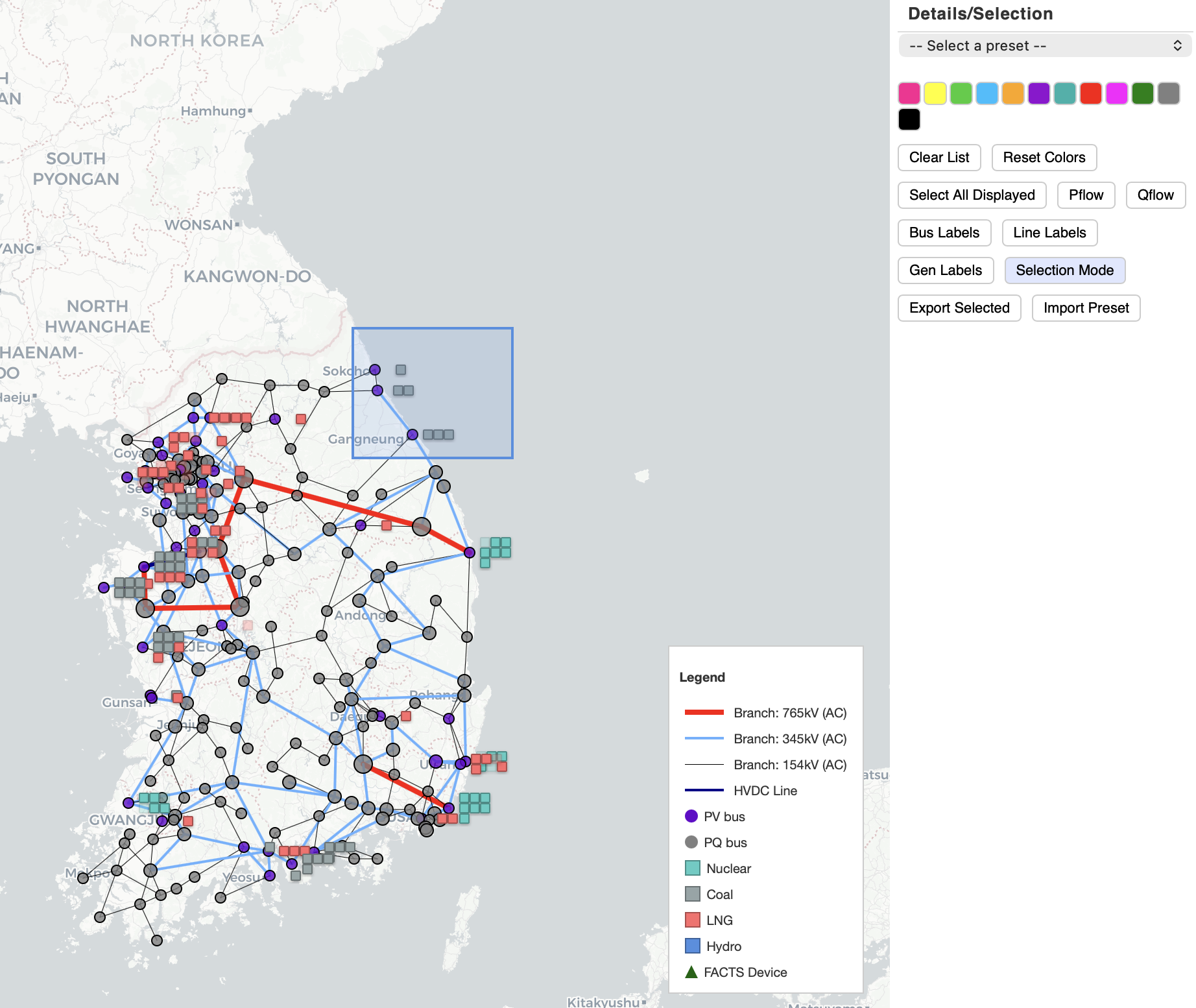 Selection Mode: draw a rectangular area to select elements
